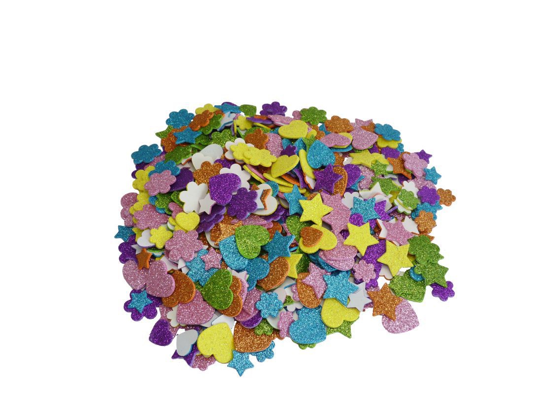 Moosgummi-Formen Glitter selbstklebend