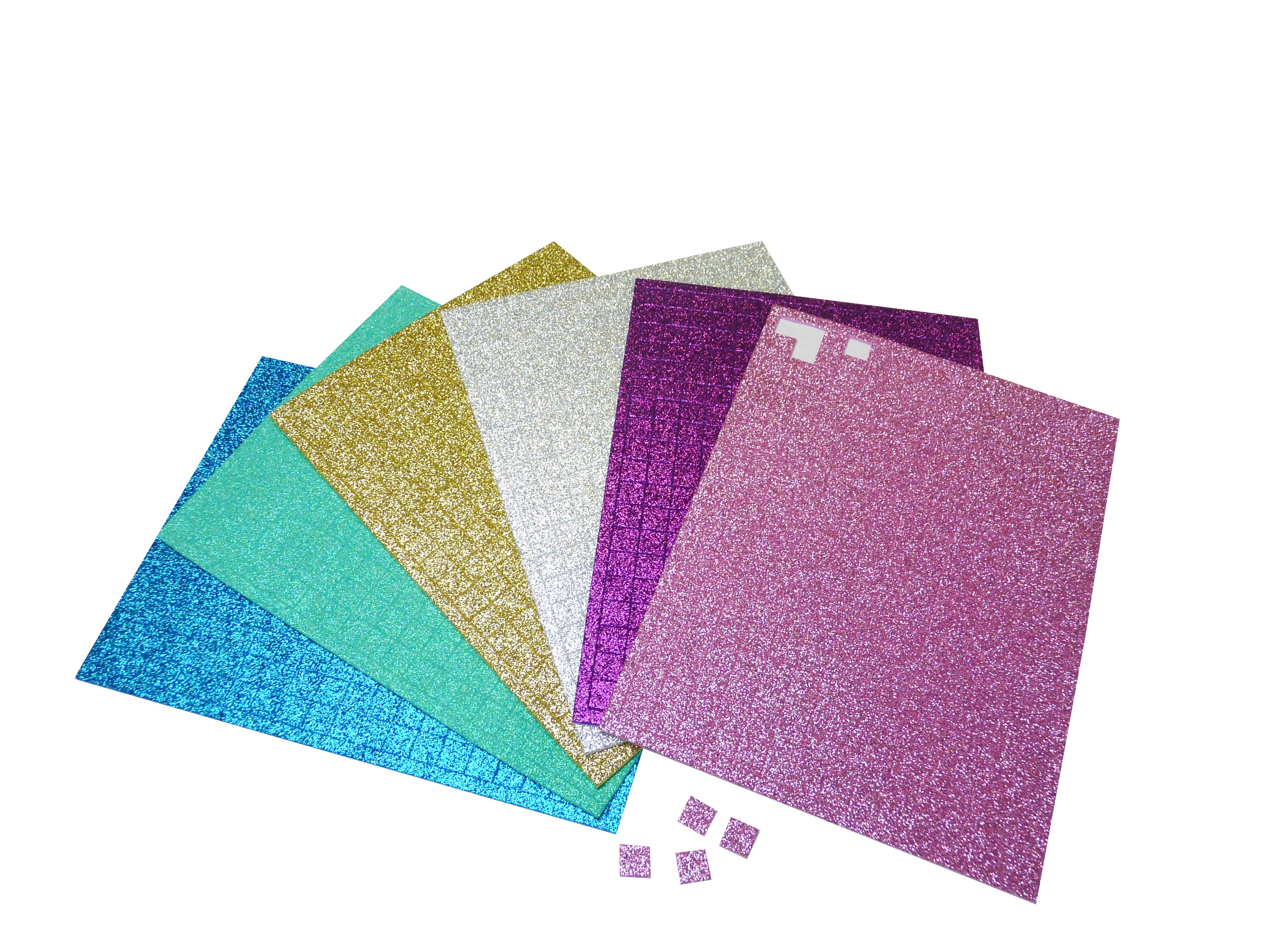 Moosgummi Mosaik 6 Glitterfarben